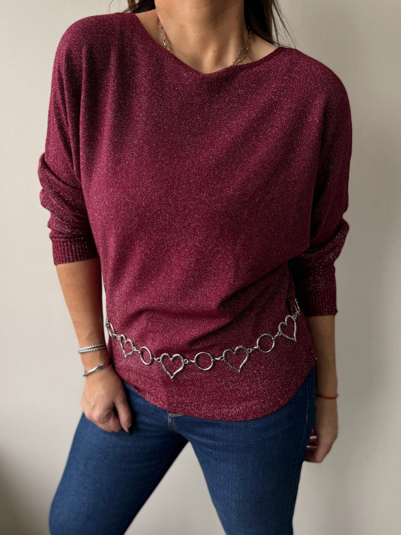 Sweater murciélago brillos