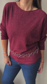 Sweater murciélago brillos